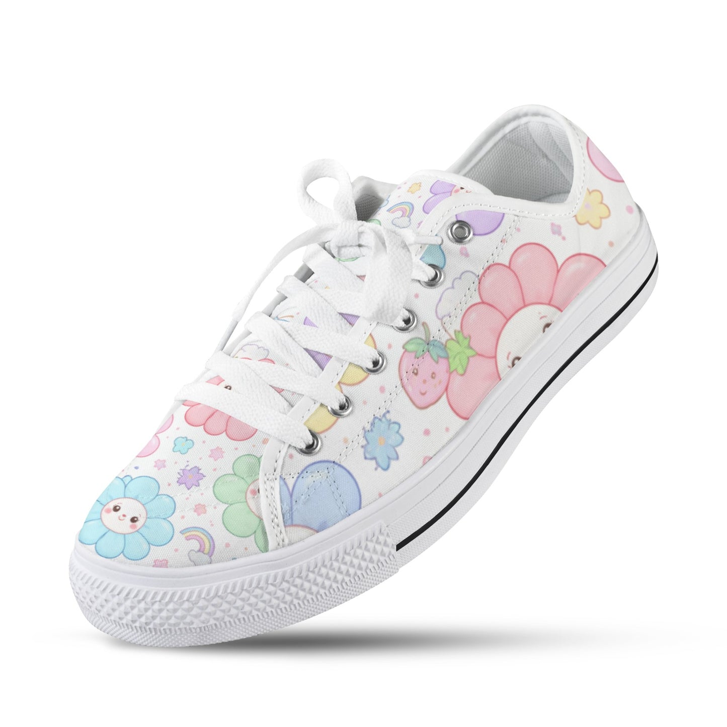 Pastel Harajuku Floral Pattern Seattle Low Top Women's Shoes