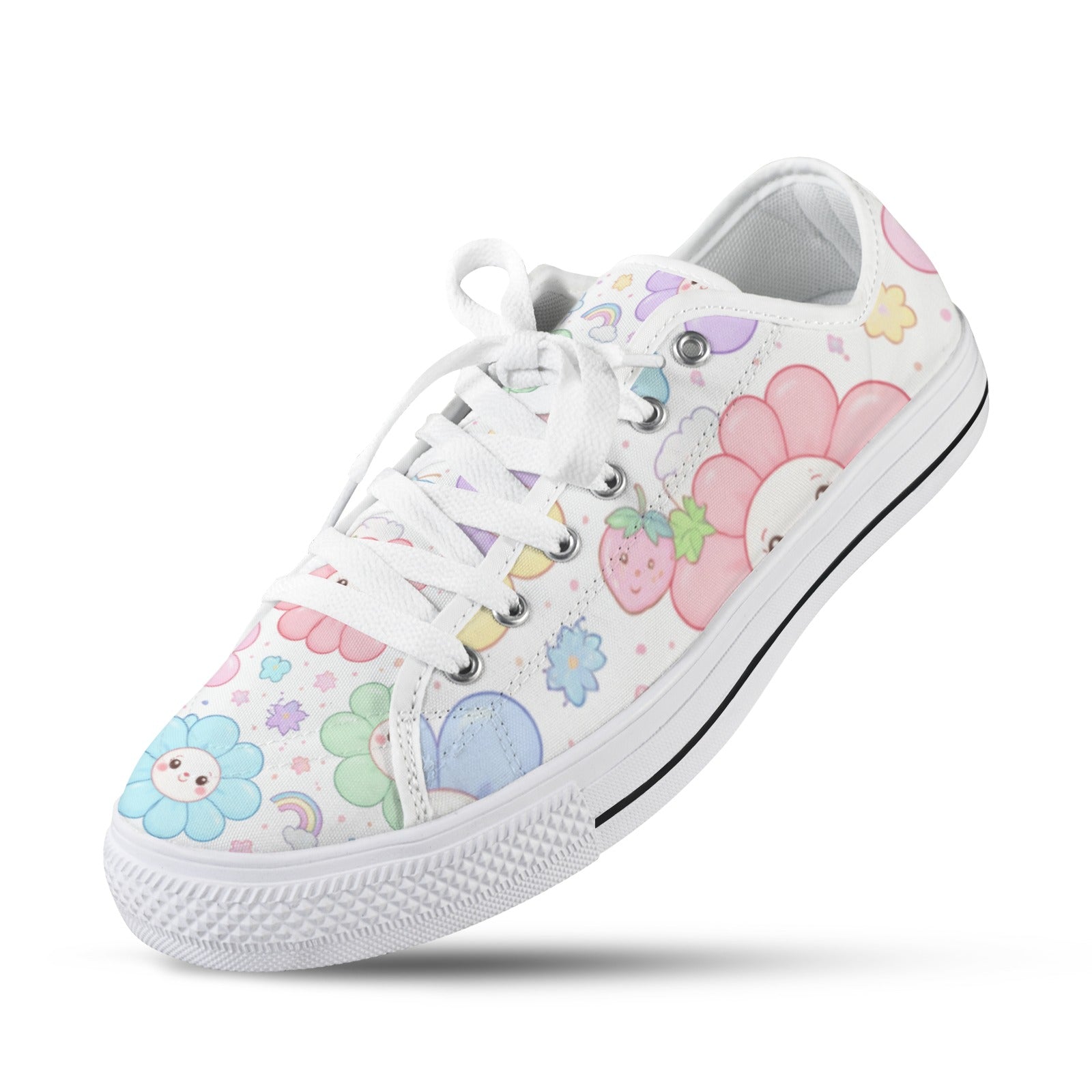 Pastel Harajuku Floral Pattern Seattle Low Top Women's Shoes