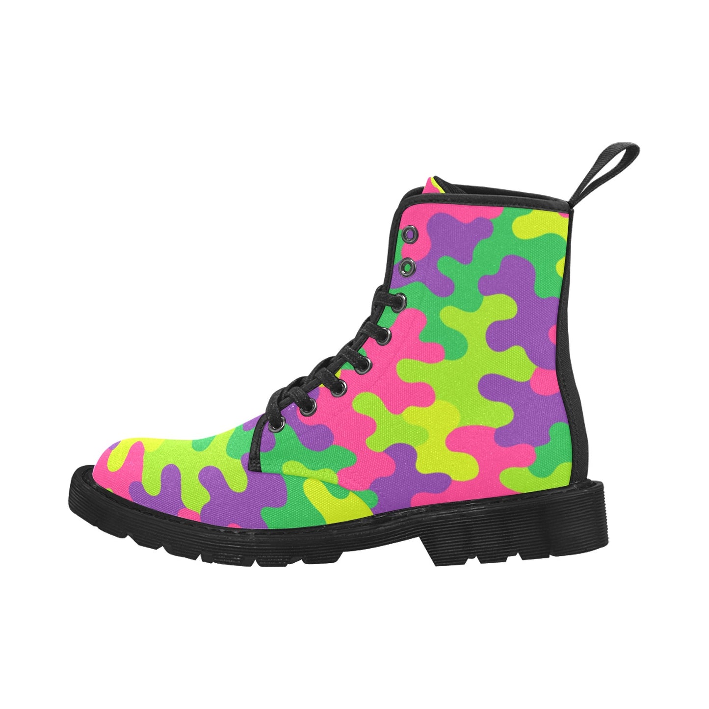Women's Harajuku Rainbow Camo Lace Up Boots