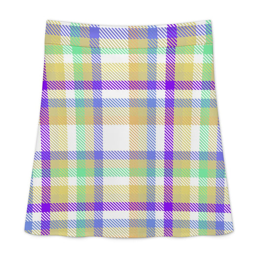 Pastel Plaid Zipper Skirt for Women