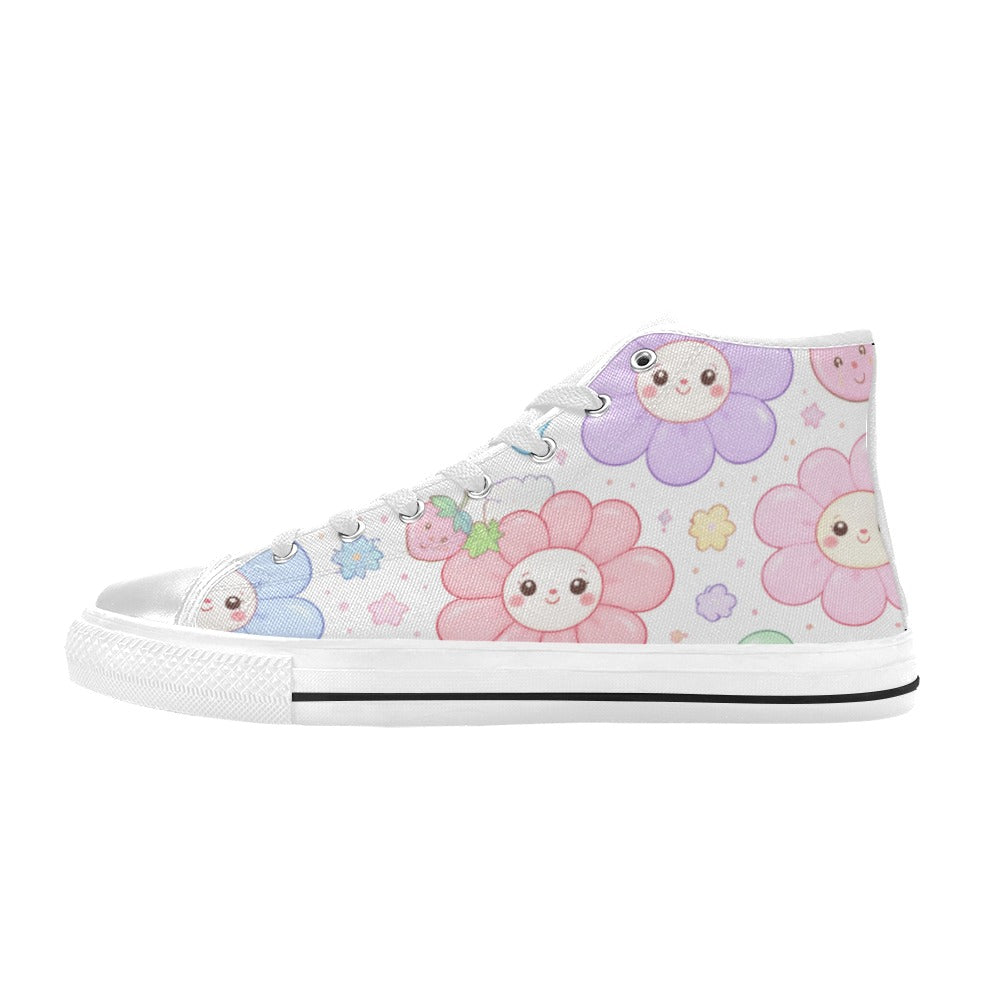 Pastel Harajuku Floral Pattern Aquila High Top Canvas Women's Shoes