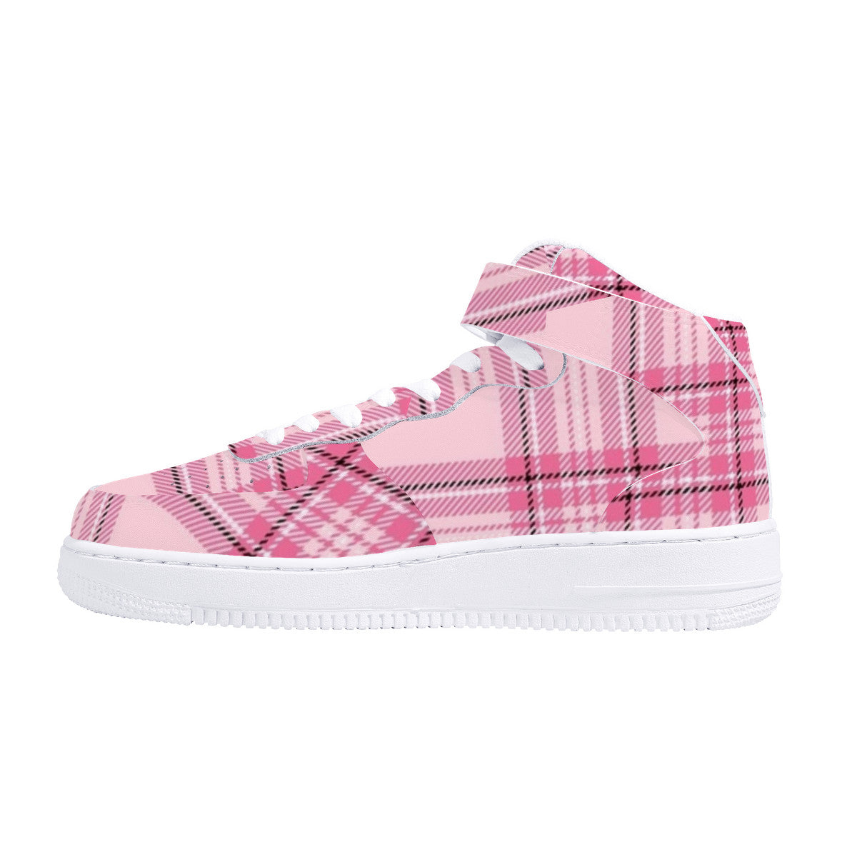 Pink Plaid Harajuku High Top Unisex Sneaker