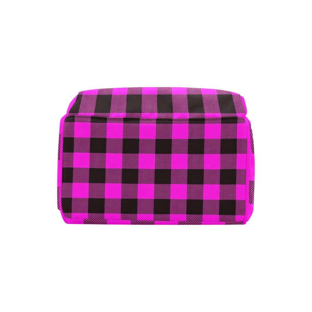 Pink and Black Plaid Harajuku Backpack