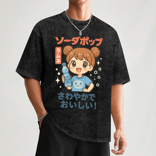 Kawaii Japanese Water Girl Vintage T-Shirt