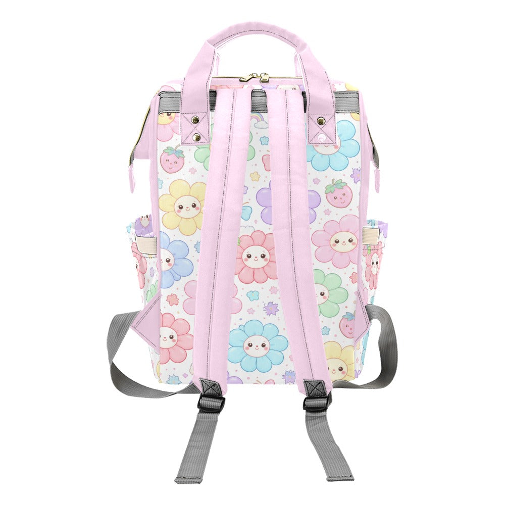 Pastel Harajuku Floral Pattern Multi-Function Backpack