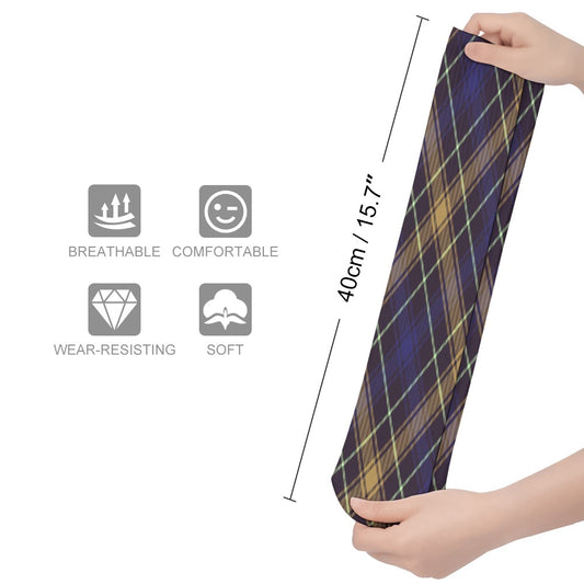 Navy Blue Plaid Breathable Socks