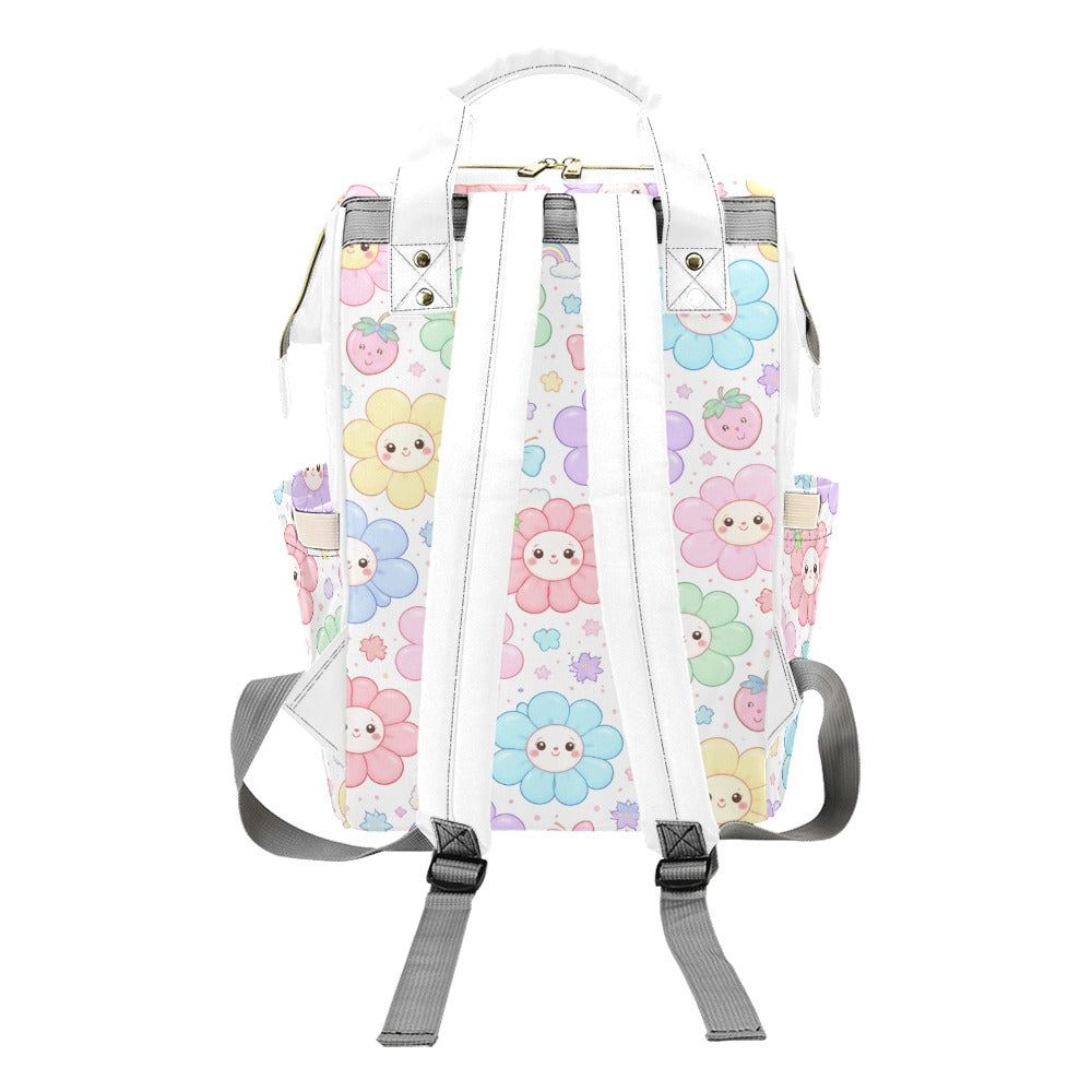 Pastel Harajuku Floral Pattern Multi-Function Backpack