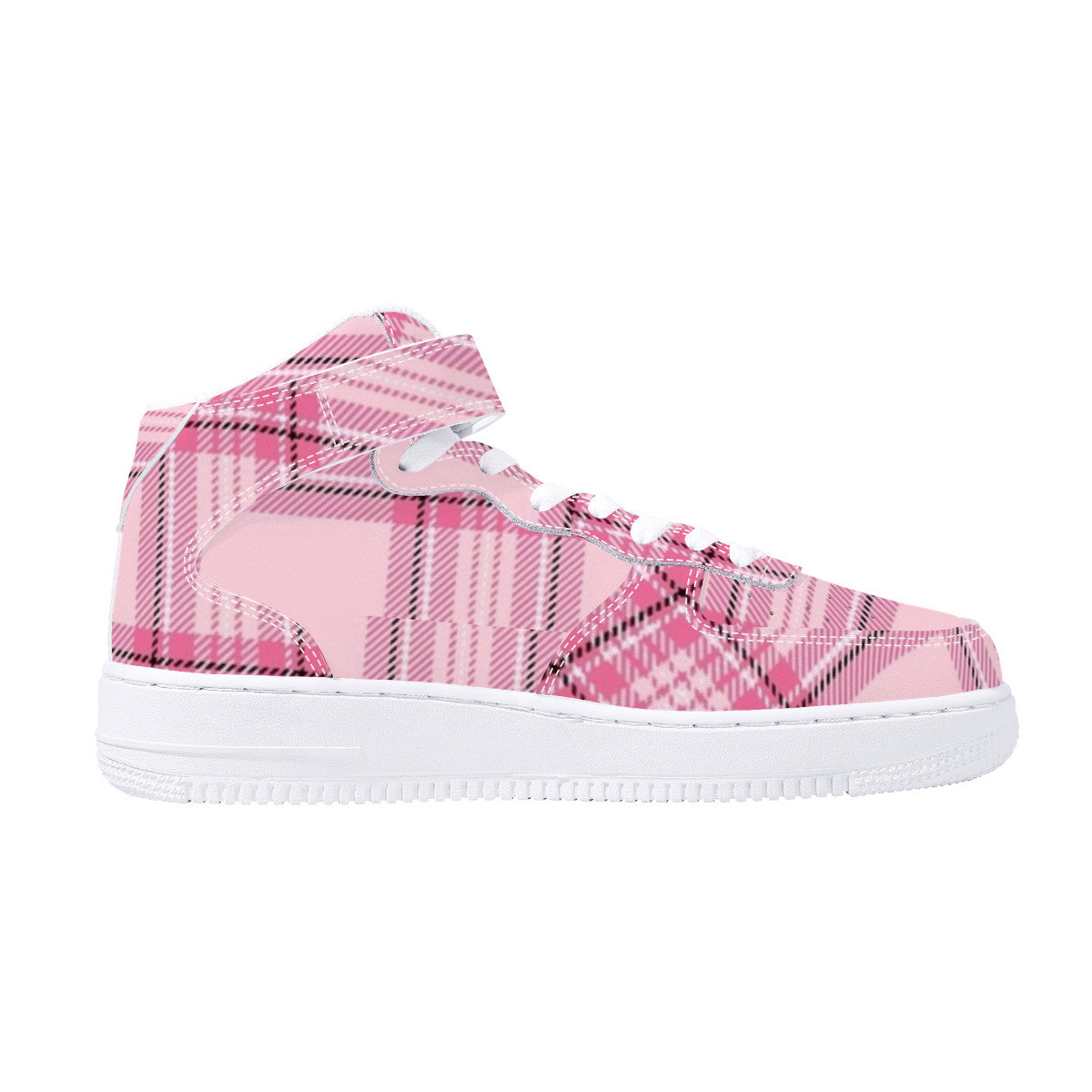 Pink Plaid Harajuku High Top Unisex Sneaker