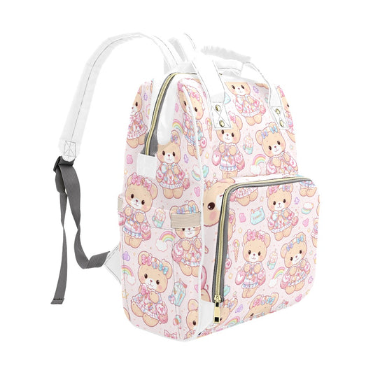 Harajuku Kawaii Teddy Bear Pattern Multi-Function Backpack