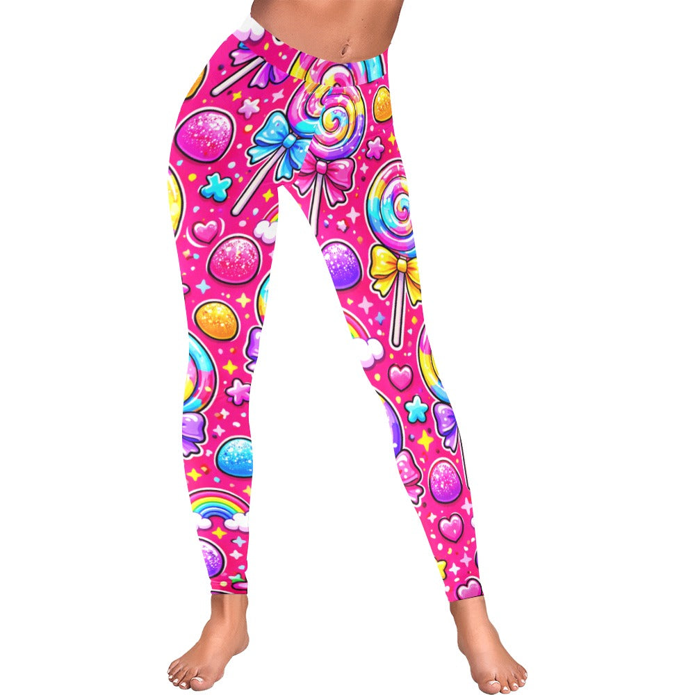 Bold Harajuku Lollipops and Gum Drops Women's All-Over Low Rise Leggings