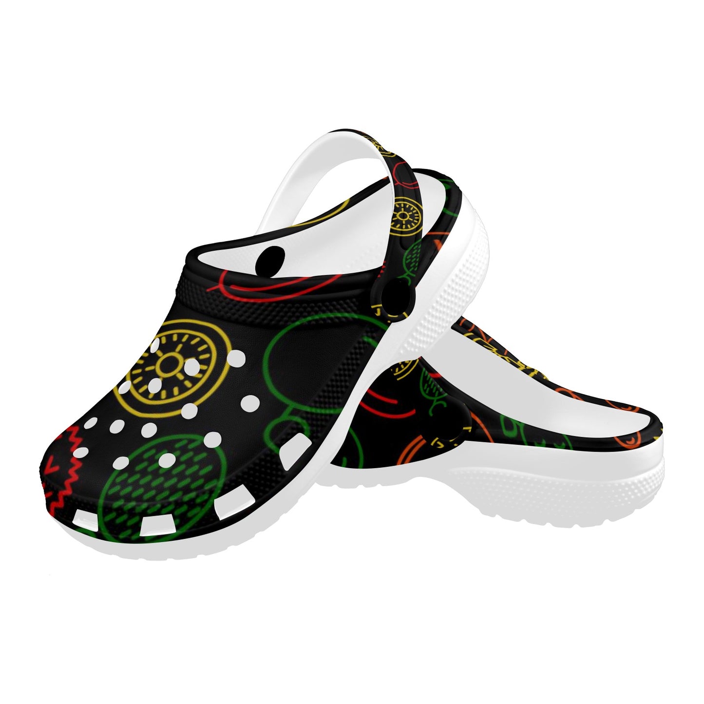 Neon Fruit Print Adults Clogs