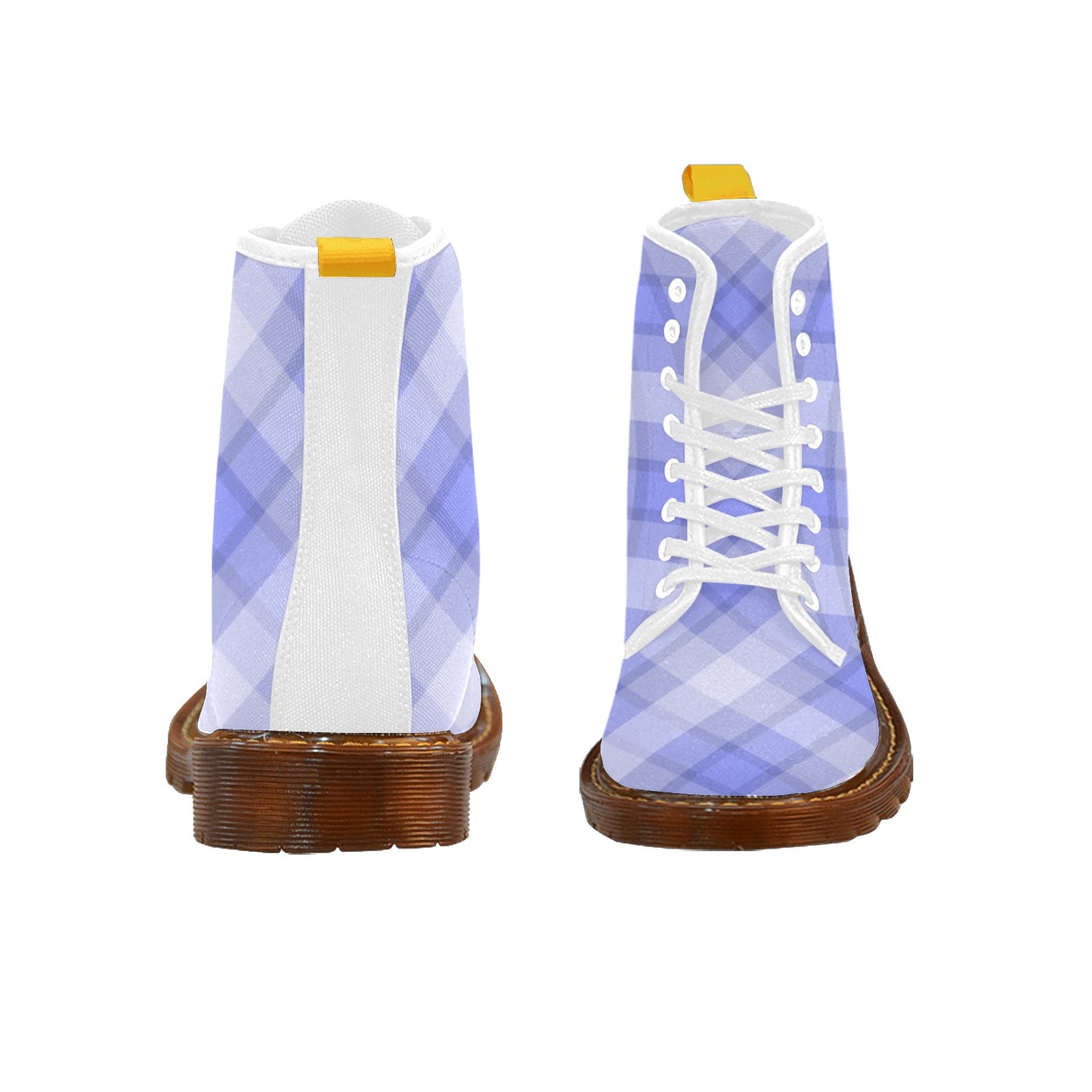 Light Blue Women's Lace Up Canvas Boots