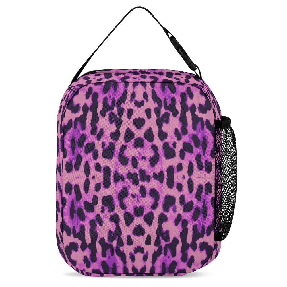 Purple Leopard Print Three-Piece Backpack Bag Set Combination