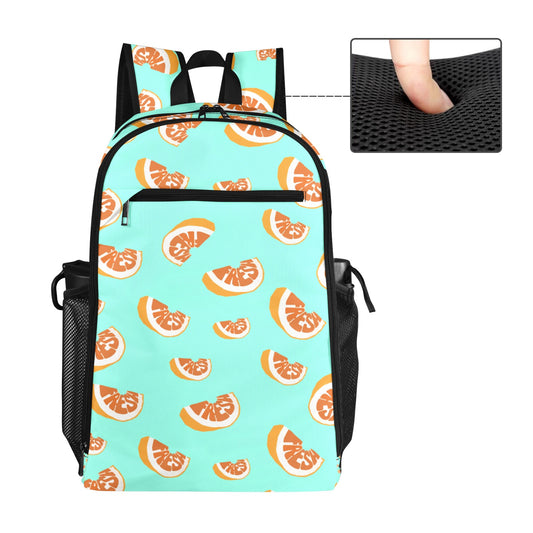 Grapefruit Pattern Sports Backpack - Aqua Blue