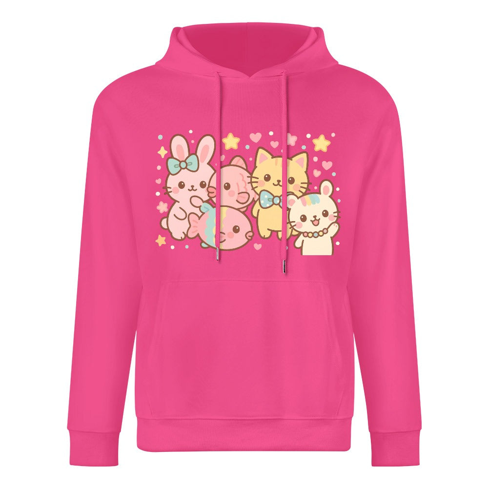 Harajuku Legends Group Photo Pure Cotton Hoodie - Pink