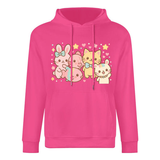 Harajuku Legends Group Photo Pure Cotton Hoodie - Pink