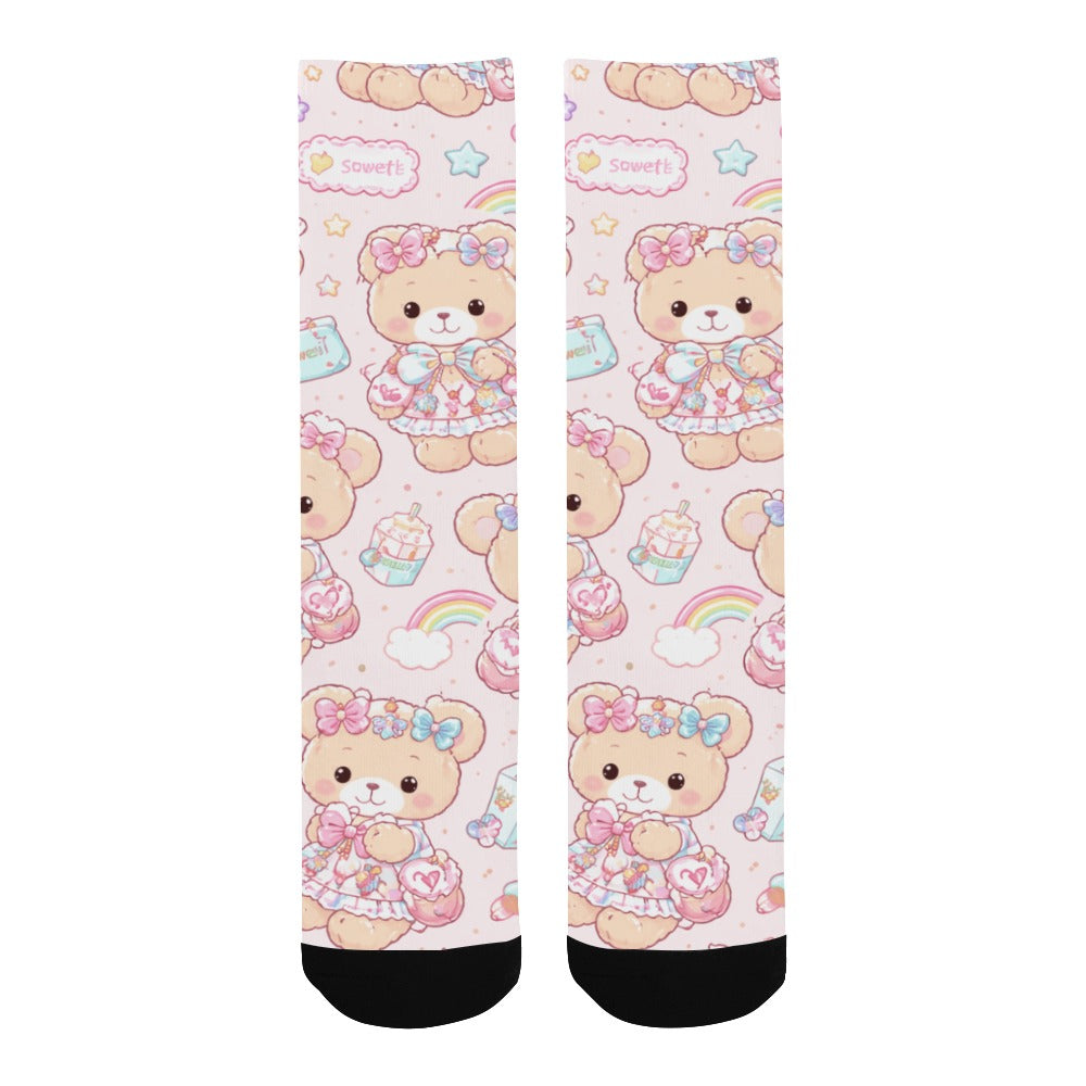 Pastel Harajuku Teddy Bear Custom Socks