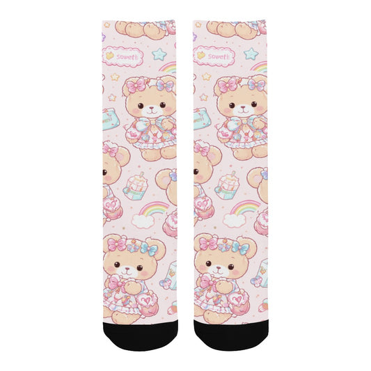 Pastel Harajuku Teddy Bear Custom Socks