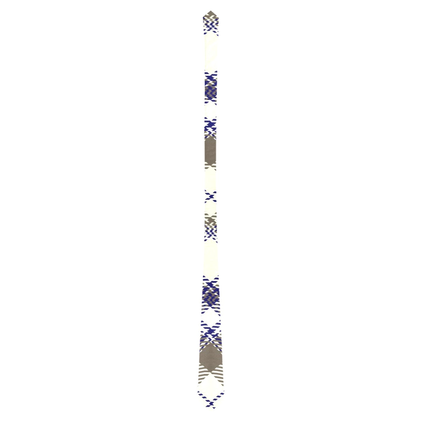 Custom Peekaboo Necktie in Blue Gray White