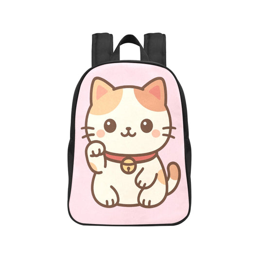 Pink Kawaii Cat Canvas Backpack