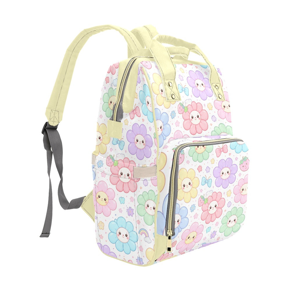 Pastel Harajuku Floral Pattern Multi-Function Backpack