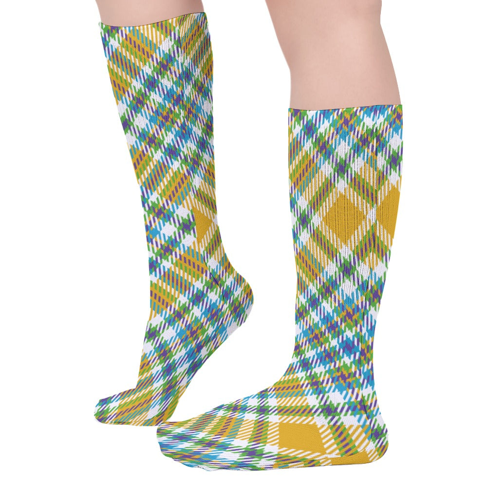 Yellow Plaid Breathable Socks