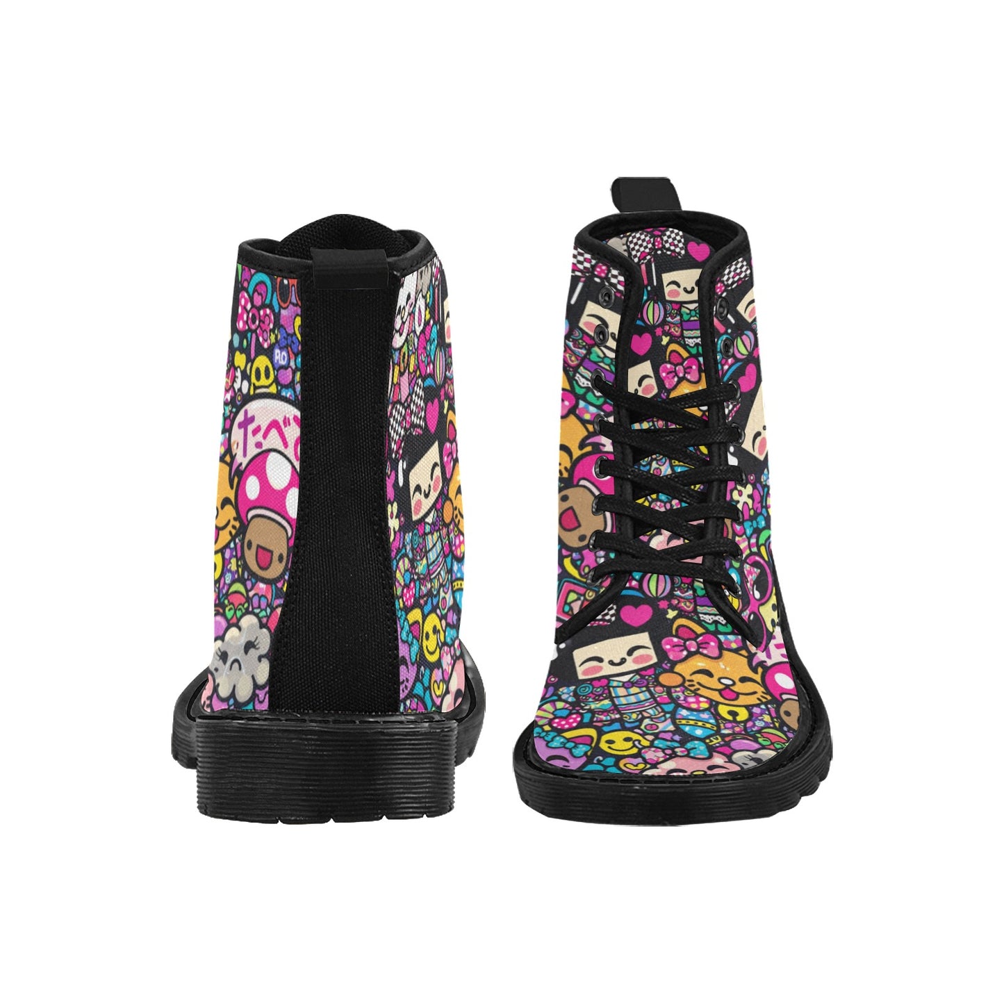 Harajuku Pop Parade Women's Lace Up Canvas Boots