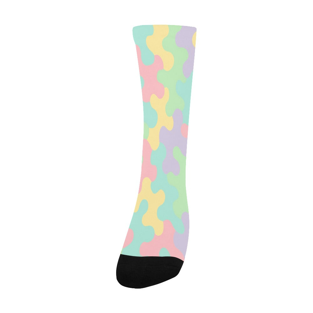 Harajuku Pastel Rainbow Camo Socks