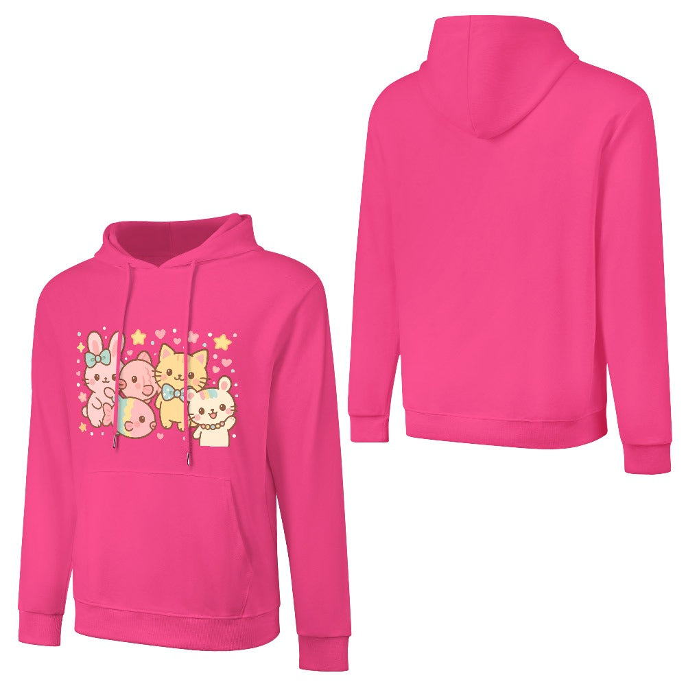 Harajuku Legends Group Photo Pure Cotton Hoodie - Pink
