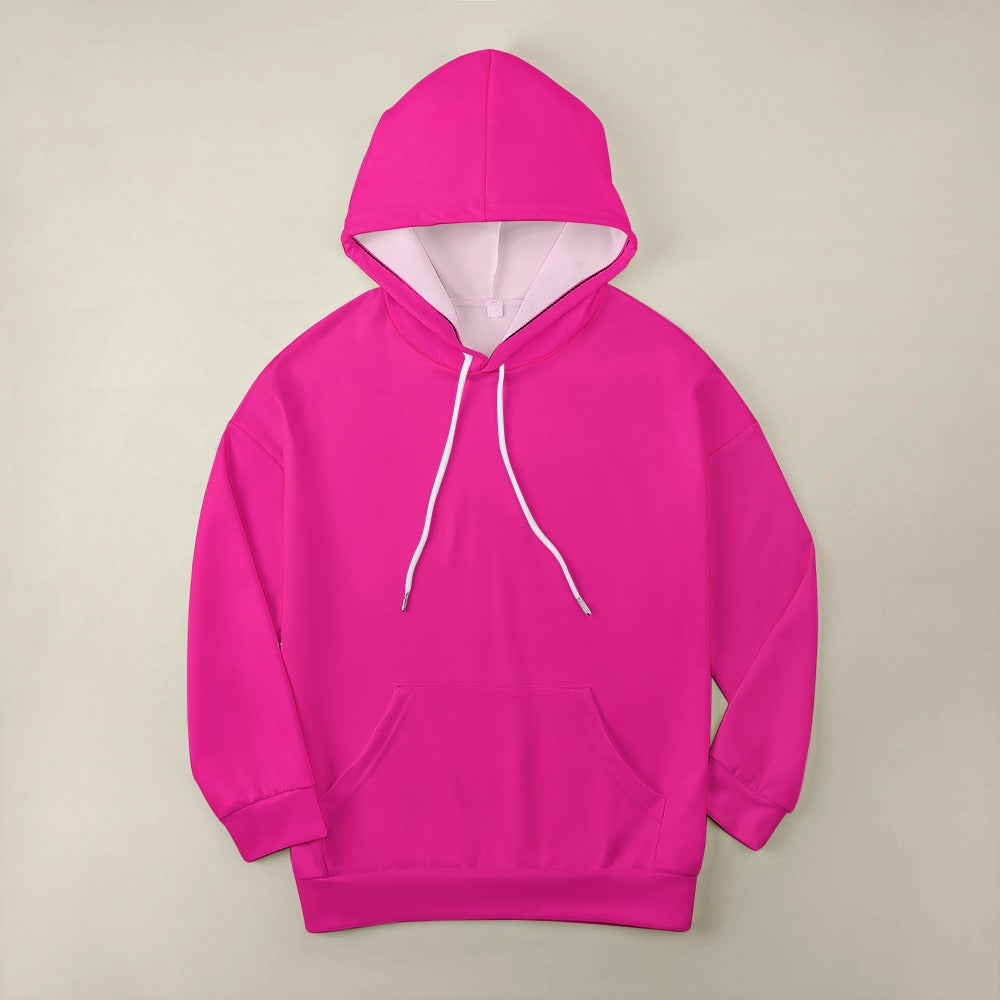 Highlighter Hot Pink Dropped Sleeve Hoodie