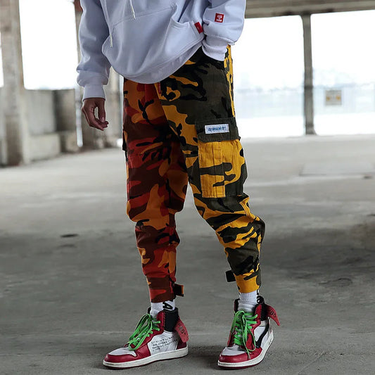 Men's Camo Cargo Jogger Pants - Harajuku Street Style