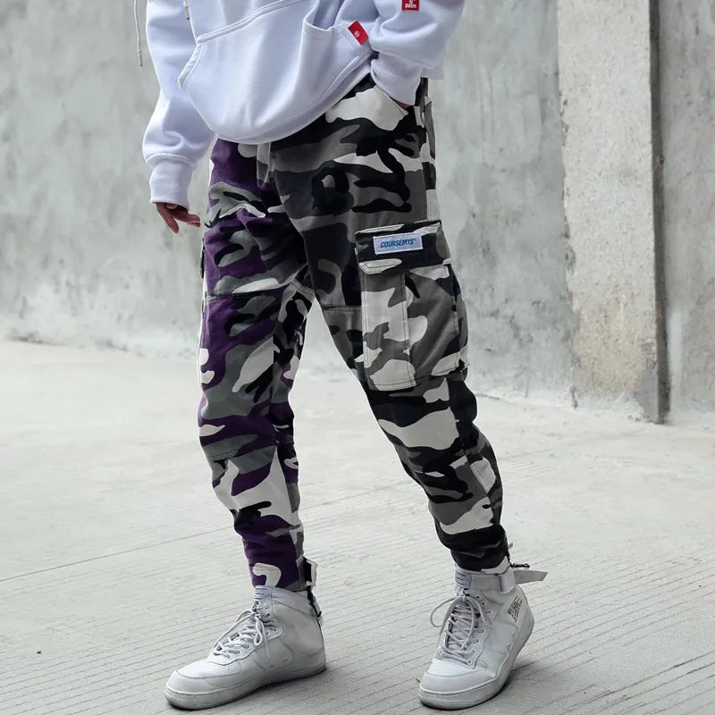 Men's Camo Cargo Jogger Pants - Harajuku Street Style