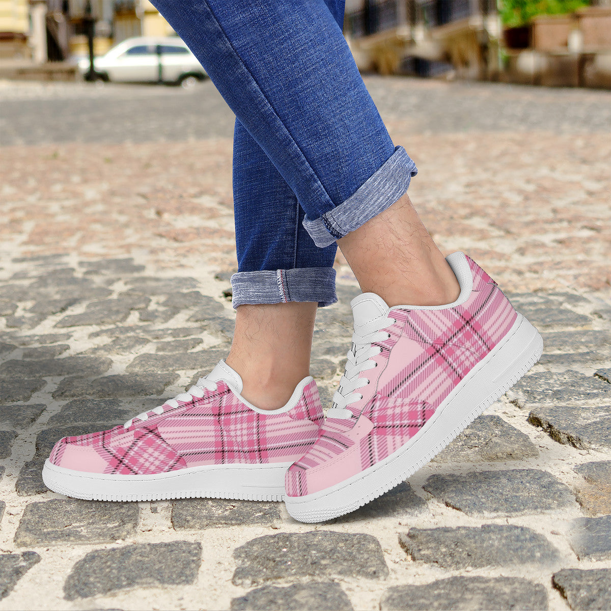 Pink Plaid Harajuku Low Top Unisex Sneaker