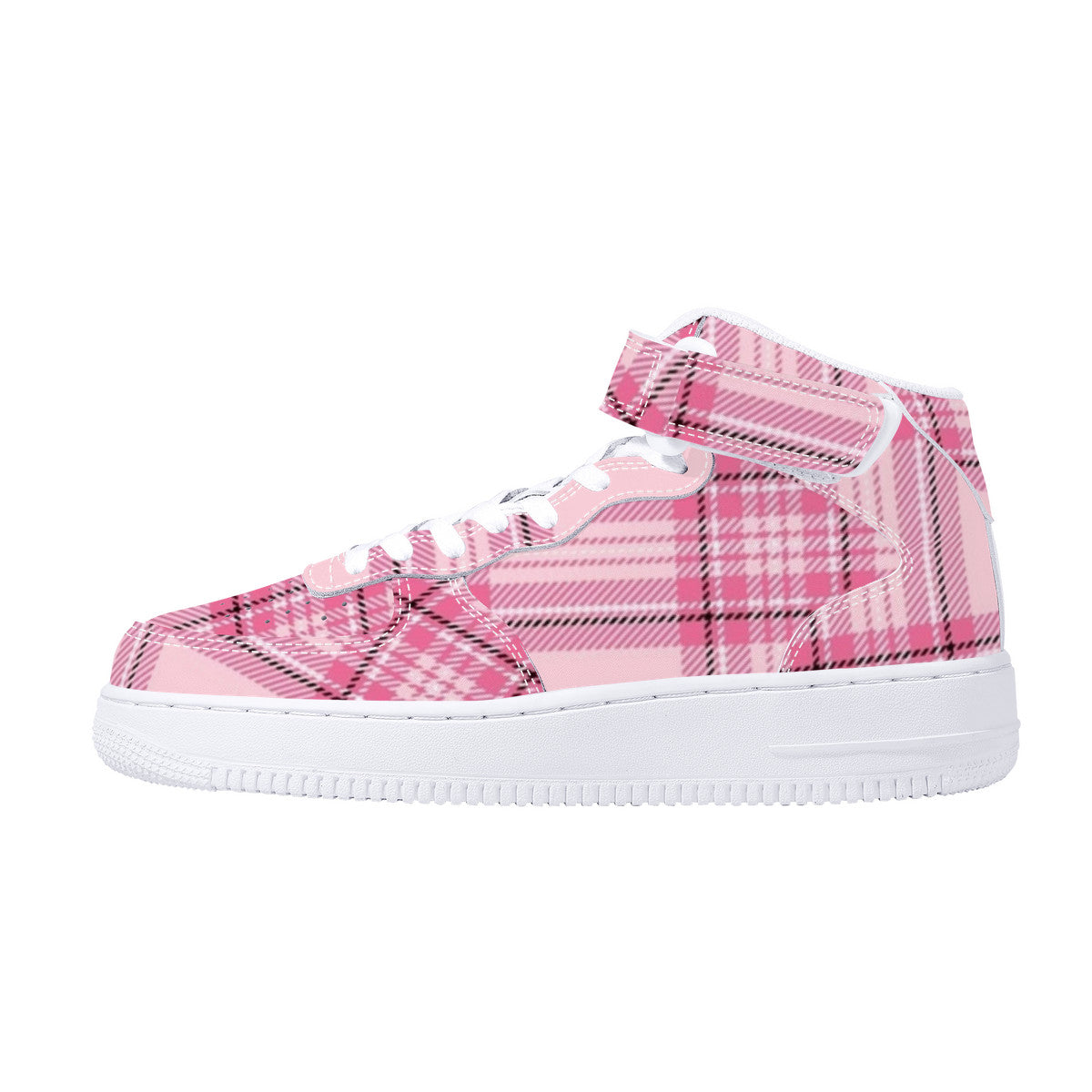 Pink Plaid Harajuku High Top Unisex Sneaker